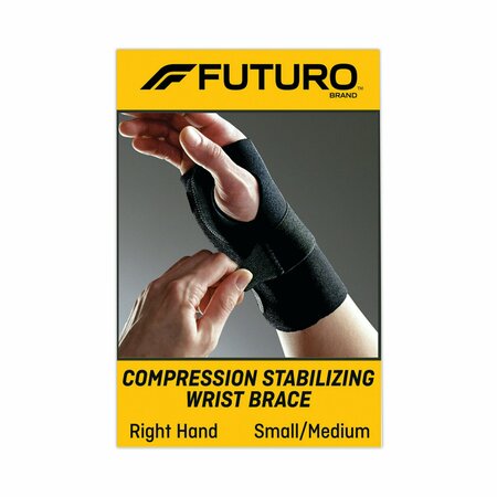 FUTURO Energizing Wrist Support, Small/Medium, Fits Right Wrists 5.5 in. to 6.75 in., Black, 12PK MCO 20060